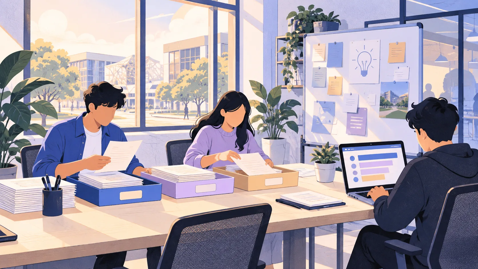 An innovation office on review day